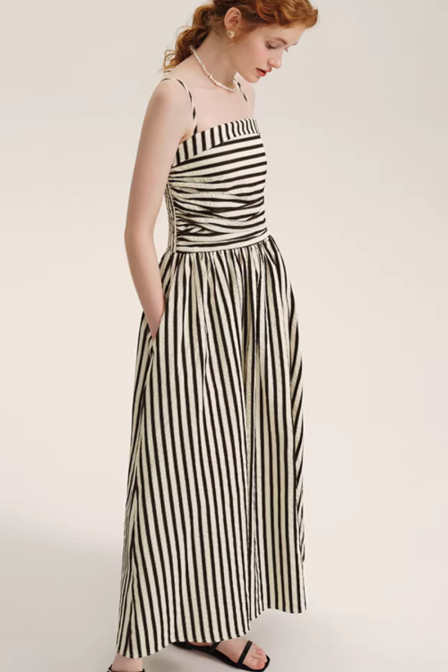 Striped Spaghetti Strap Dress