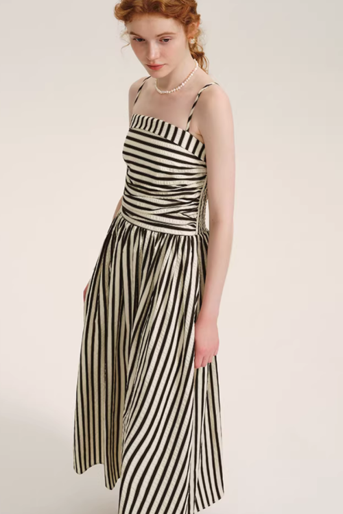 Striped Spaghetti Strap Dress