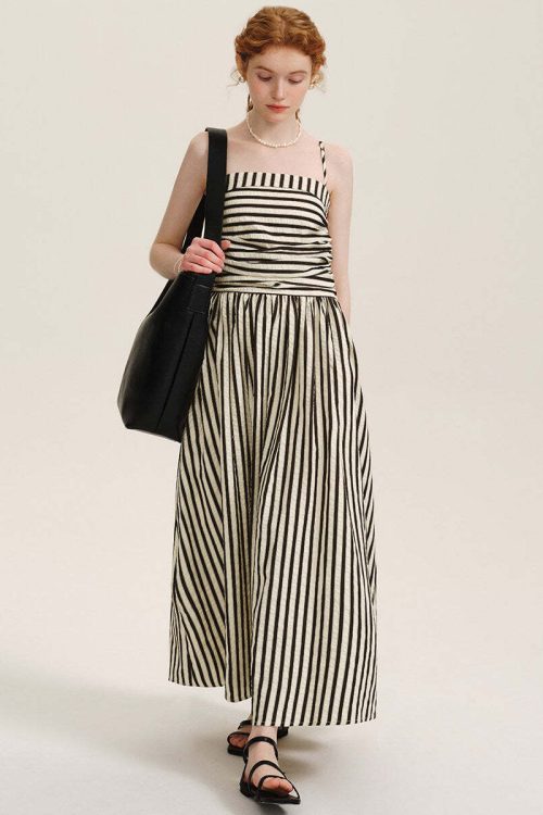 Striped Spaghetti Strap Dress