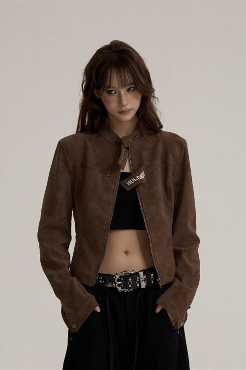 Suede Cropped Jacket