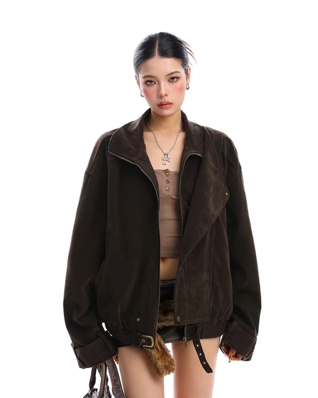 Suede Fleece Stand Collar Jacket Suede Fleece Stand Collar Jacket