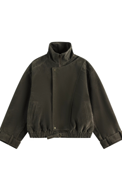 Suede Fleece Stand Collar Jacket