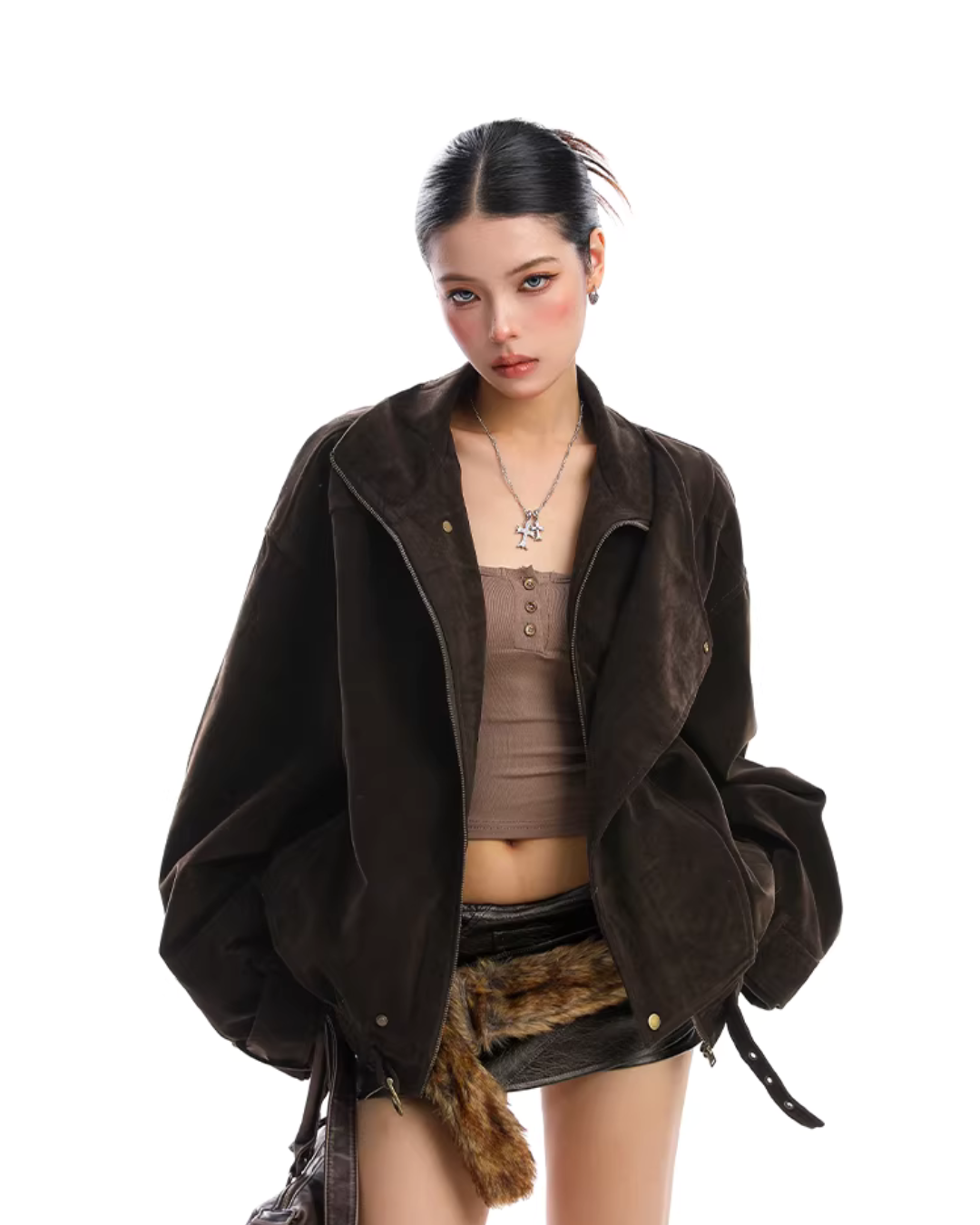 Suede Fleece Stand Collar Jacket Suede Fleece Stand Collar Jacket