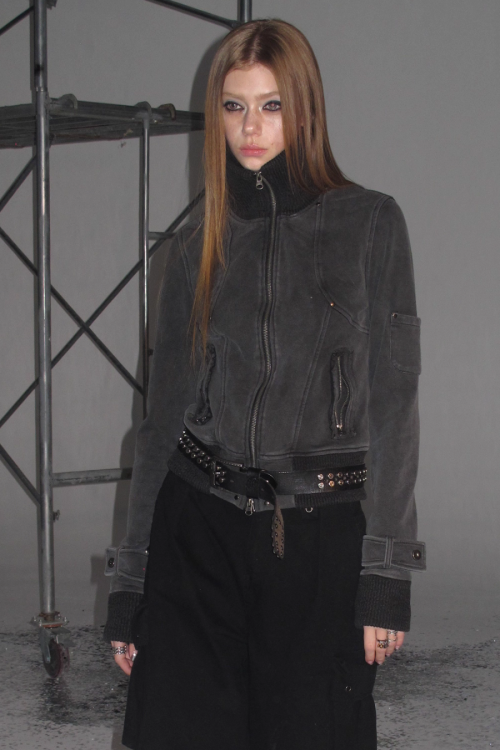 Suede Punk Tight Jacket