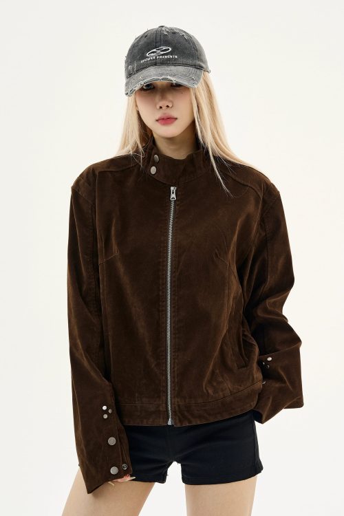 Suede Stand Collar Jacket