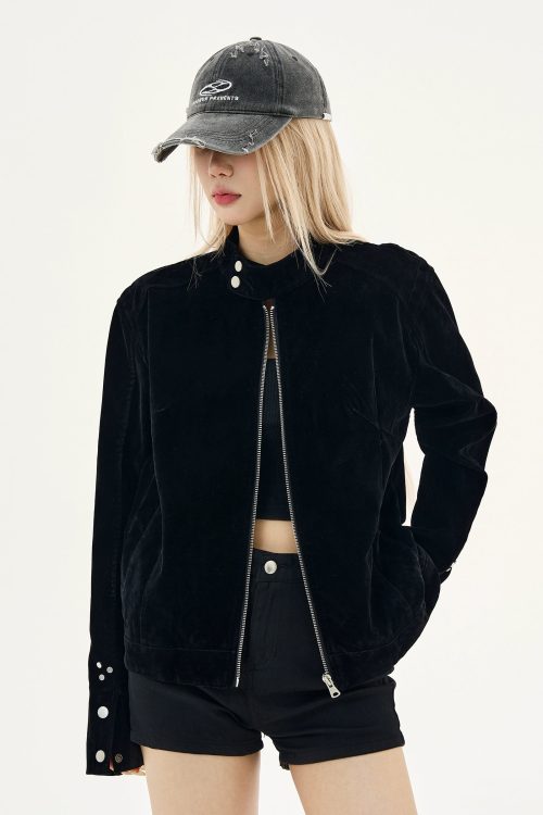 Suede Stand Collar Jacket