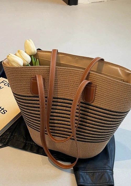 Summer Straw Tote Bag