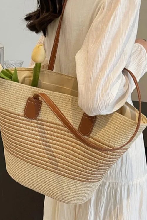 Summer Straw Tote Bag