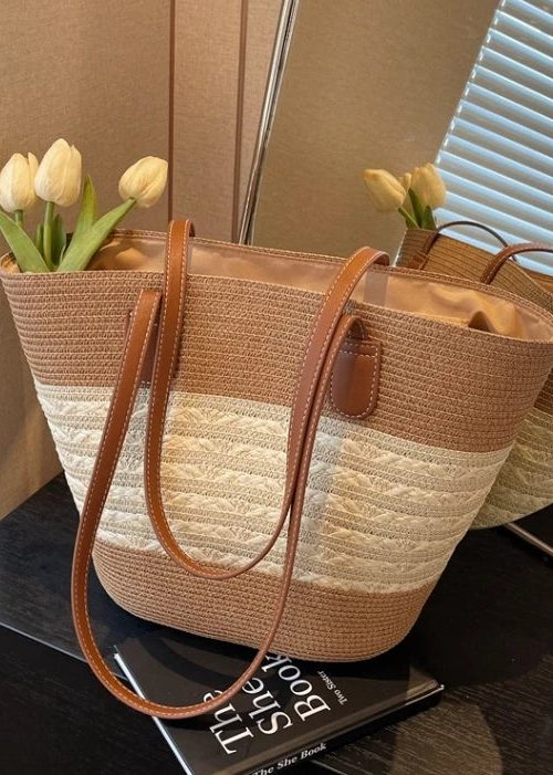 Summer Straw Tote Bag