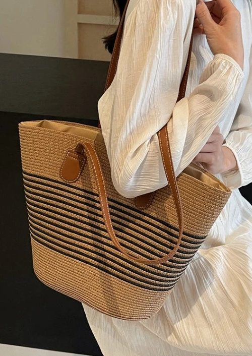 Summer Straw Tote Bag