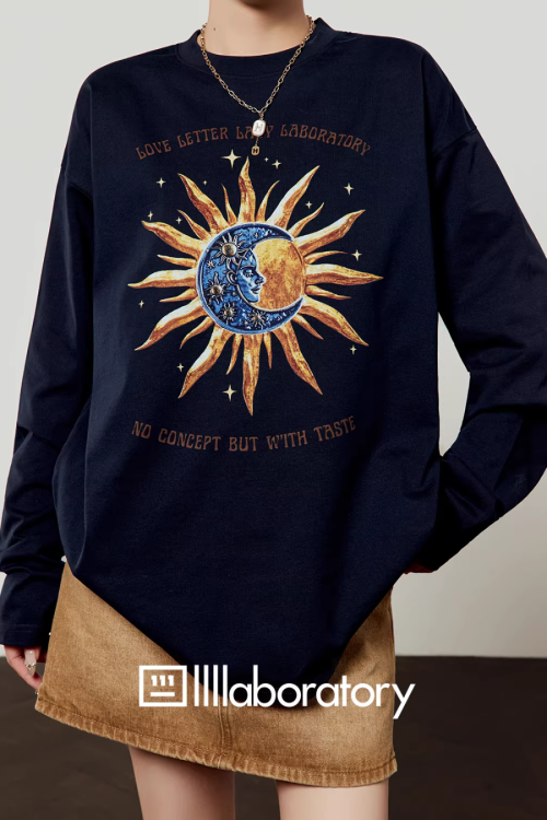 Sun Motif Long T-Shirt / Vintage Mini Skirt