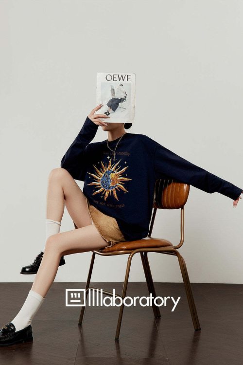 Sun Motif Long T-Shirt / Vintage Mini Skirt