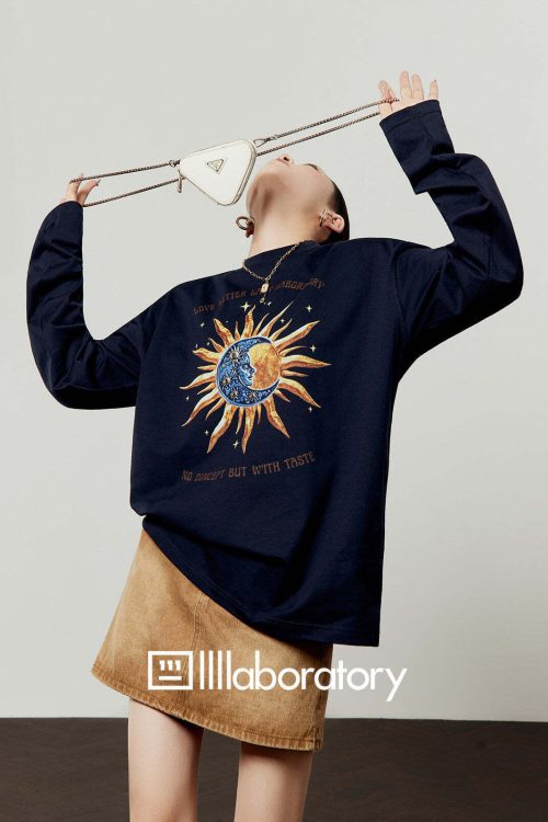 Sun Motif Long T-Shirt / Vintage Mini Skirt