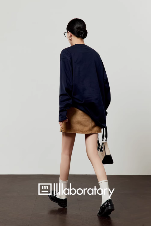 Sun Motif Long T-Shirt / Vintage Mini Skirt