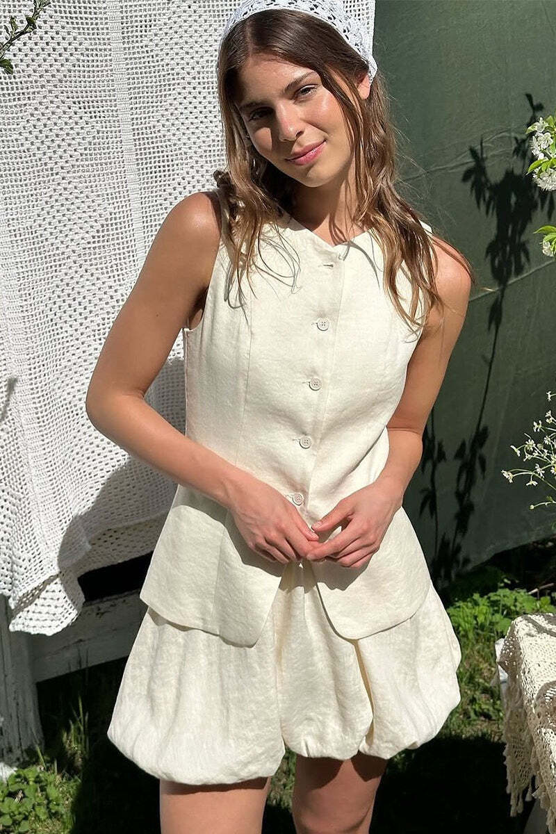 Sweet Bud Hem Vest Tank Mini Skirt Set Sweet Bud Hem Vest Tank Mini Skirt Set