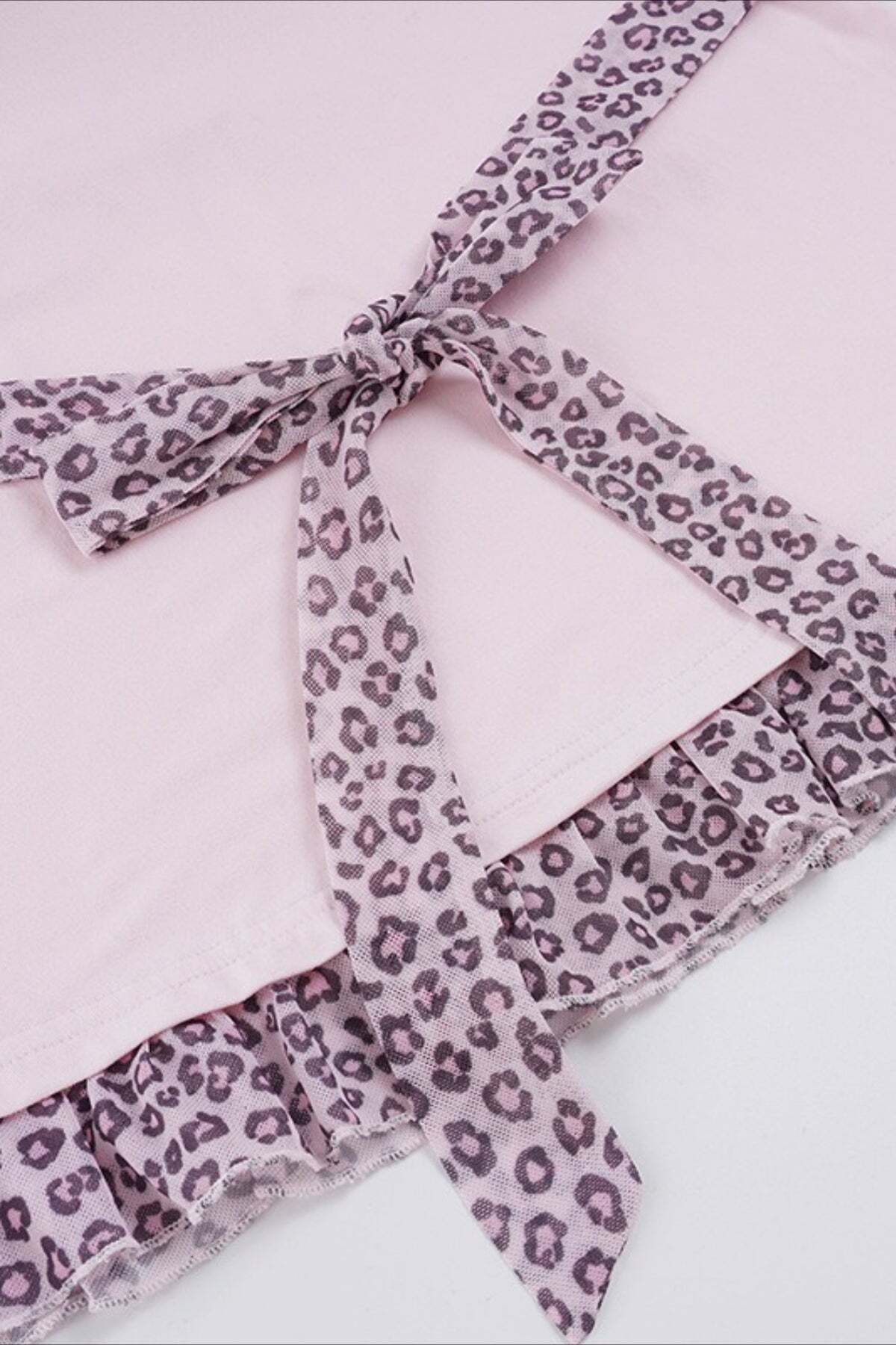 Sweet Leopard Patchwork Bow Lace Cami Top Sweet Leopard Patchwork Bow Lace Cami Top