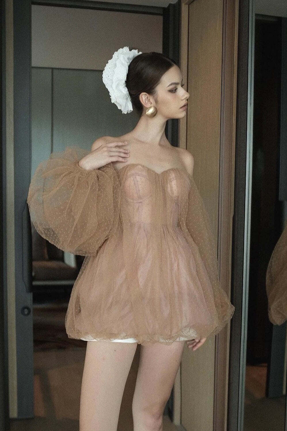 Sweet Sexy Bandeau Puff Sleeve Mini Dress Sweet Sexy Bandeau Puff Sleeve Mini Dress