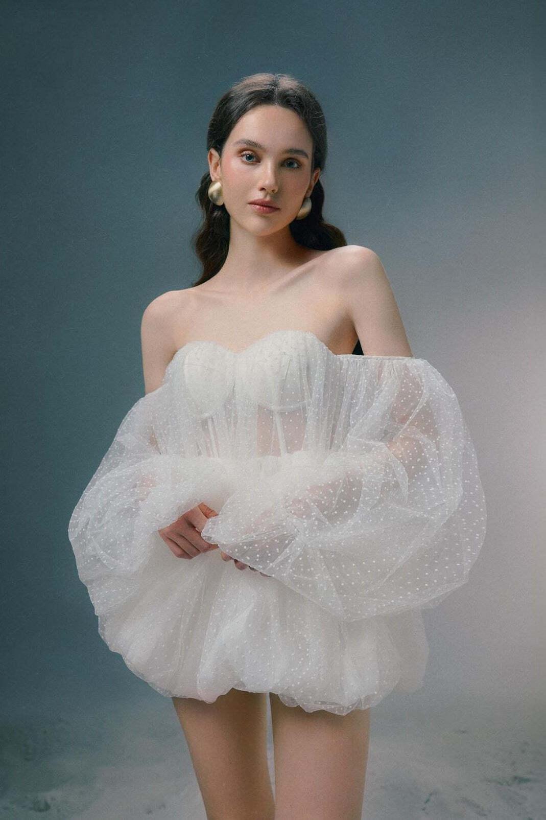 Sweet Sexy Bandeau Puff Sleeve Mini Dress Sweet Sexy Bandeau Puff Sleeve Mini Dress