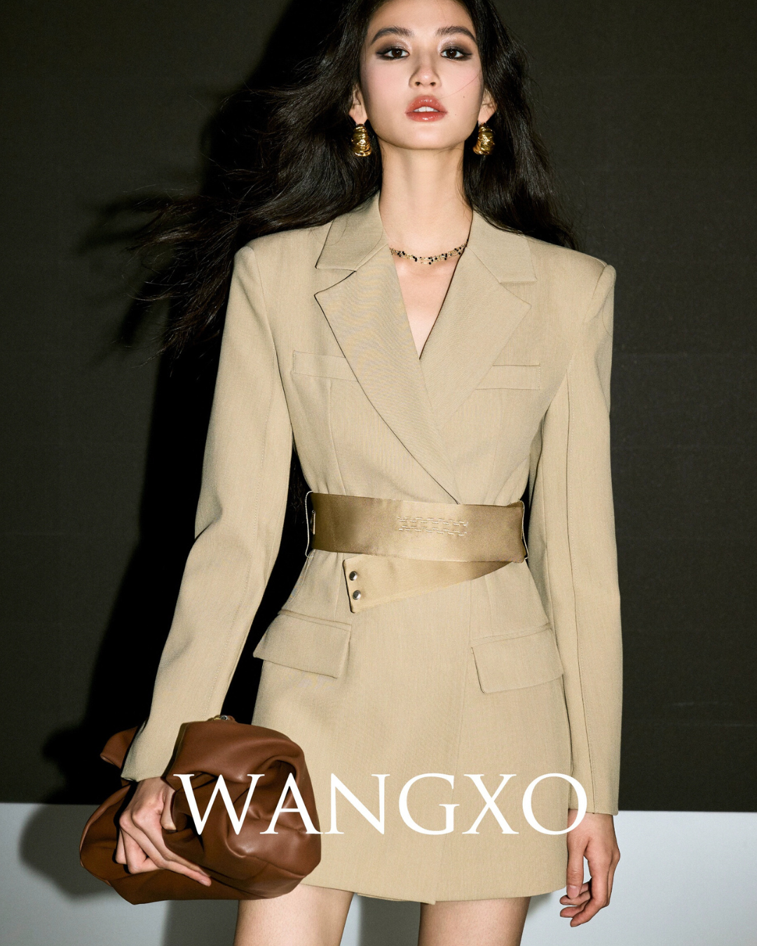 Tailored Satin Waist Belt Dress Tailored Satin Waist Belt Dress