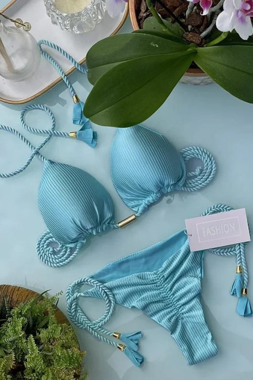 Tassel Tie Bikini Set