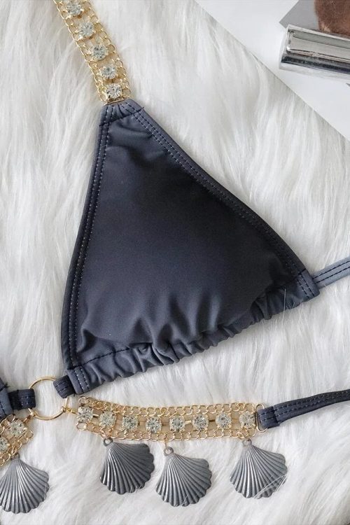 Tassel Triangle Bikini Set