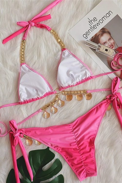 Tassel Triangle Bikini Set