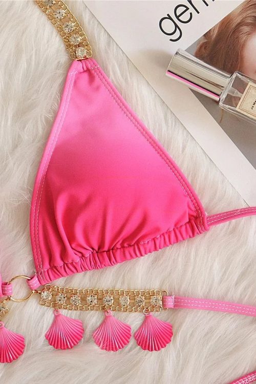 Tassel Triangle Bikini Set