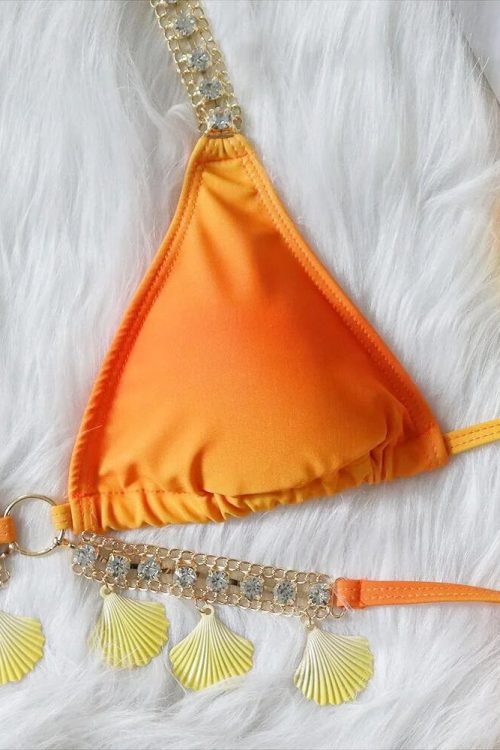 Tassel Triangle Bikini Set