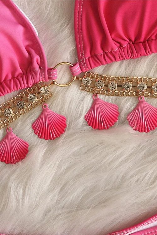 Tassel Triangle Bikini Set