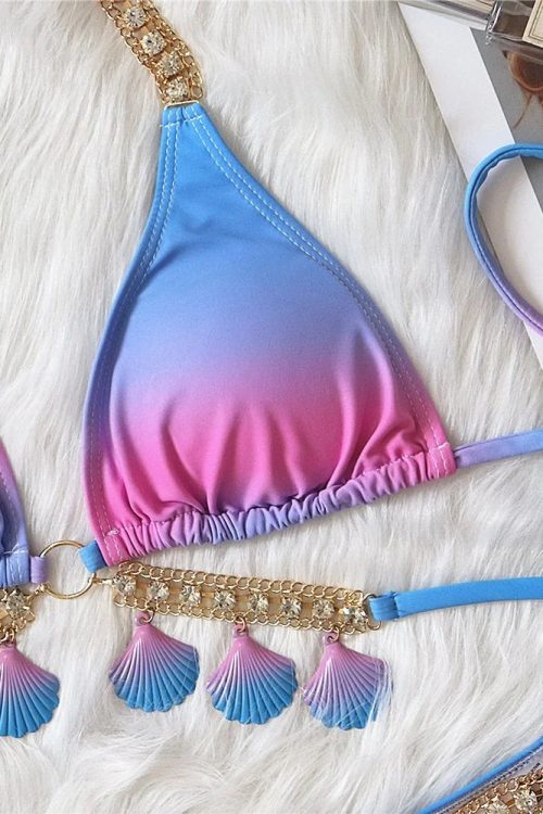 Tassel Triangle Bikini Set