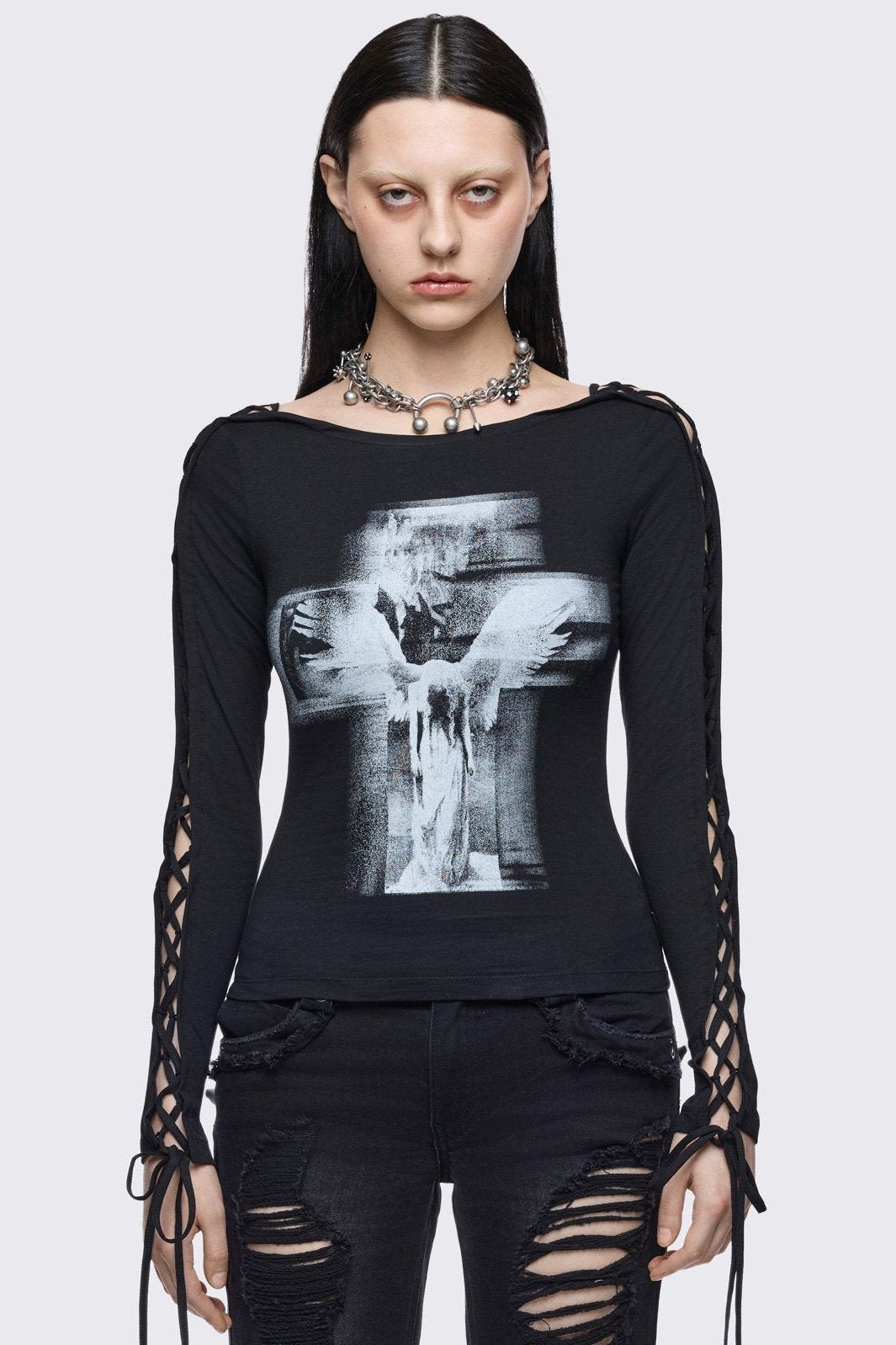 Tenebris Lace-Up Top