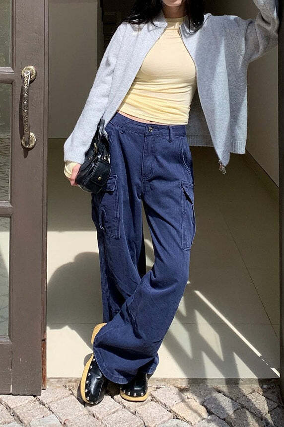 Textured Cargo Bootcut Casual Jeans Textured Cargo Bootcut Casual Jeans