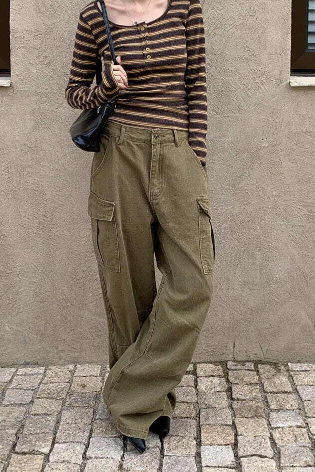 Textured Cargo Bootcut Casual Jeans Textured Cargo Bootcut Casual Jeans