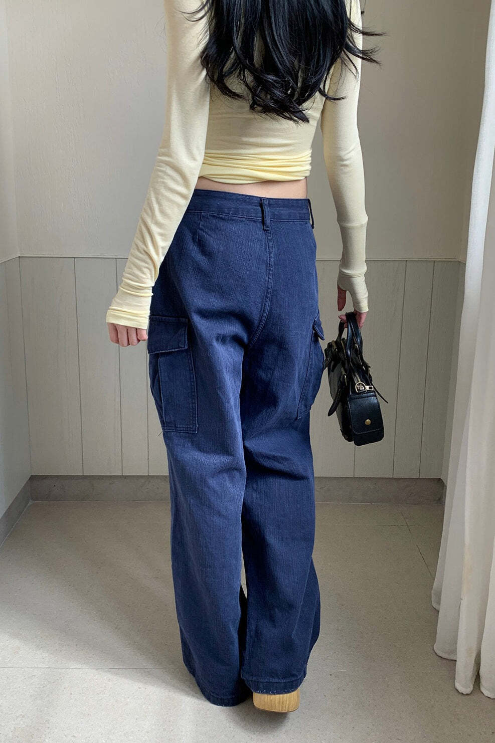 Textured Cargo Bootcut Casual Jeans Textured Cargo Bootcut Casual Jeans