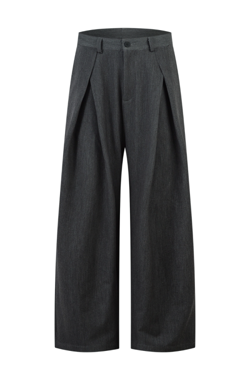 Textured Minimalist Blazer / Wide Pants