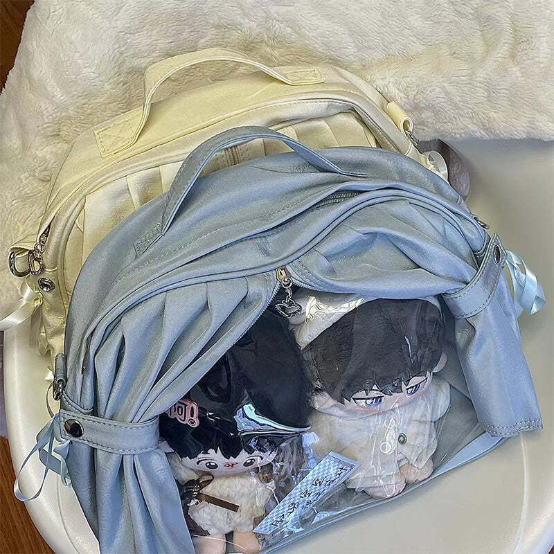 Theater Style Ita Backpack with Clear Window for Plushies and Pins Theater Style Ita Backpack with Clear Window for Plushies and Pins