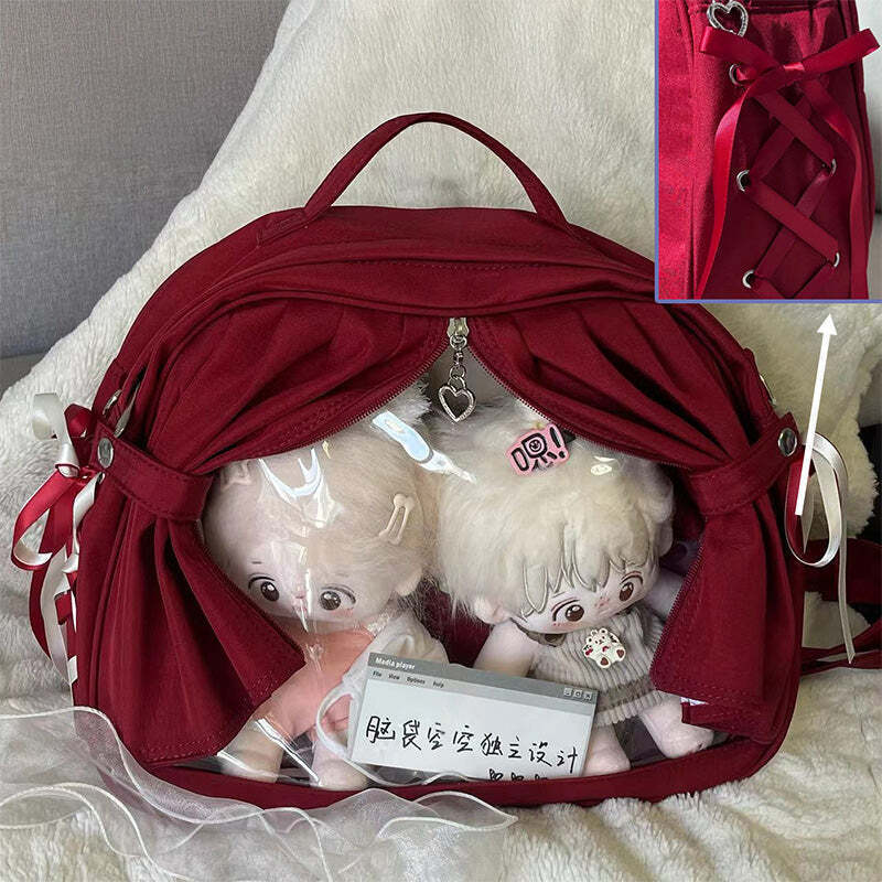 Theater Style Ita Backpack with Clear Window for Plushies and Pins Theater Style Ita Backpack with Clear Window for Plushies and Pins