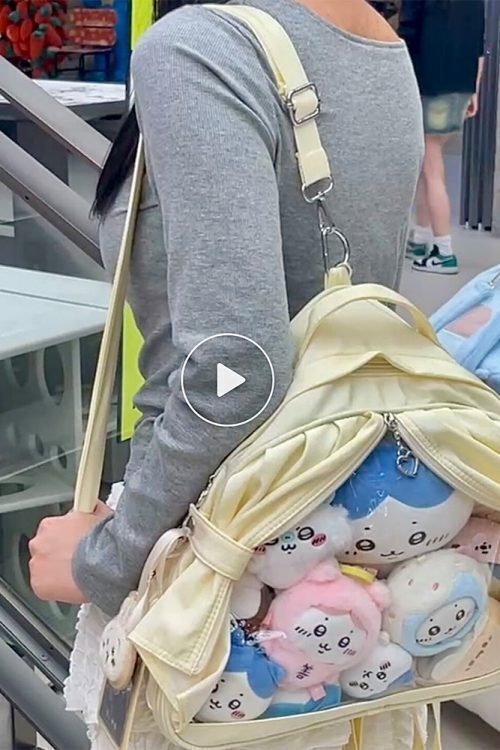 Theater Style Ita Backpack with Clear Window for Plushies and Pins