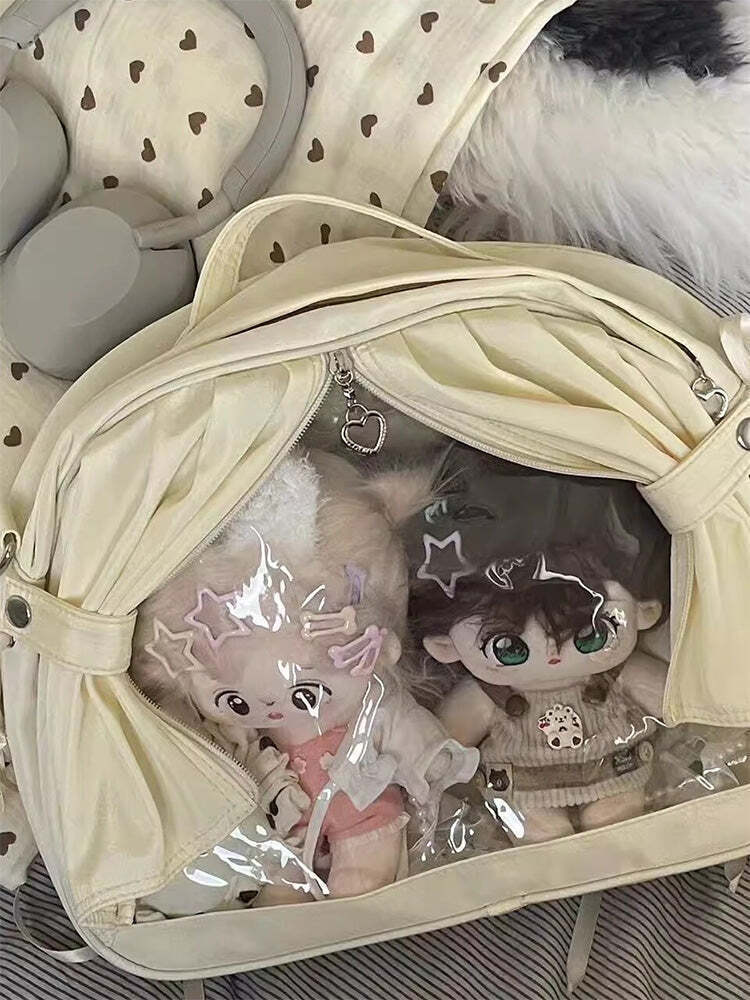 Theater Style Ita Backpack with Clear Window for Plushies and Pins Theater Style Ita Backpack with Clear Window for Plushies and Pins