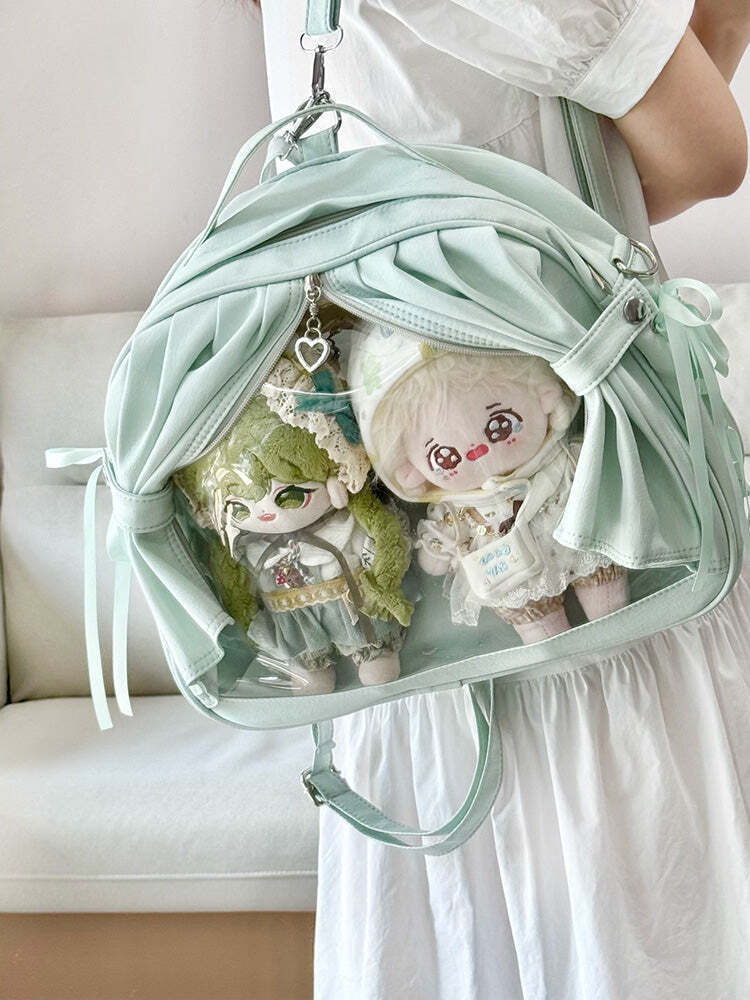 Theater Style Ita Backpack with Clear Window for Plushies and Pins Theater Style Ita Backpack with Clear Window for Plushies and Pins