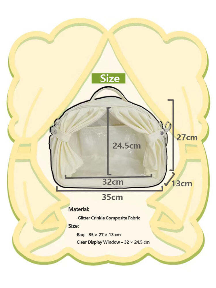 Theater Style Ita Backpack with Clear Window for Plushies and Pins Theater Style Ita Backpack with Clear Window for Plushies and Pins