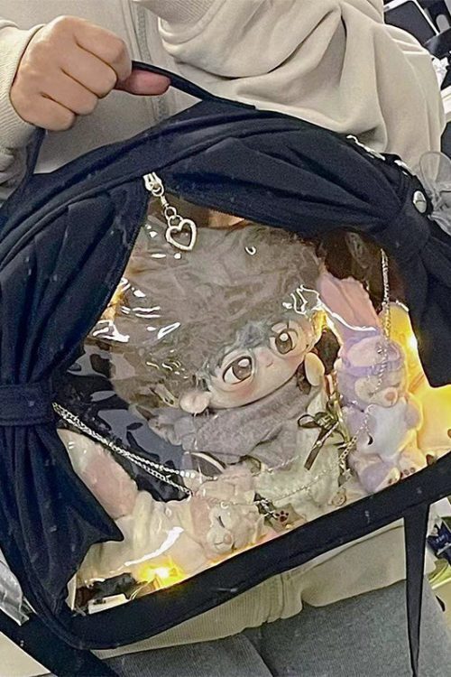 Theater Style Ita Backpack with Clear Window for Plushies and Pins
