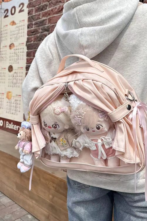 Theater Style Ita Backpack with Clear Window for Plushies and Pins