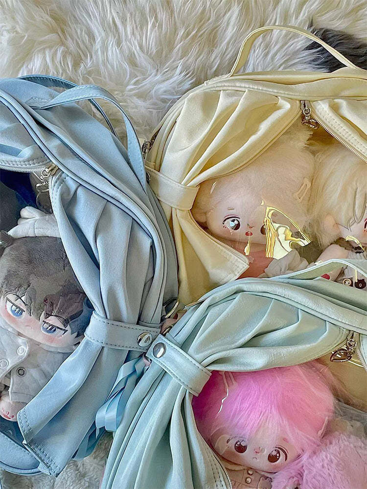 Theater Style Ita Backpack with Clear Window for Plushies and Pins Theater Style Ita Backpack with Clear Window for Plushies and Pins