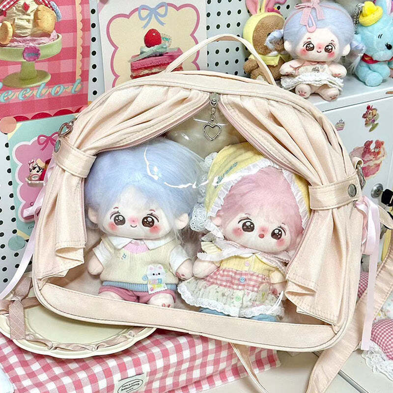 Theater Style Ita Backpack with Clear Window for Plushies and Pins Theater Style Ita Backpack with Clear Window for Plushies and Pins