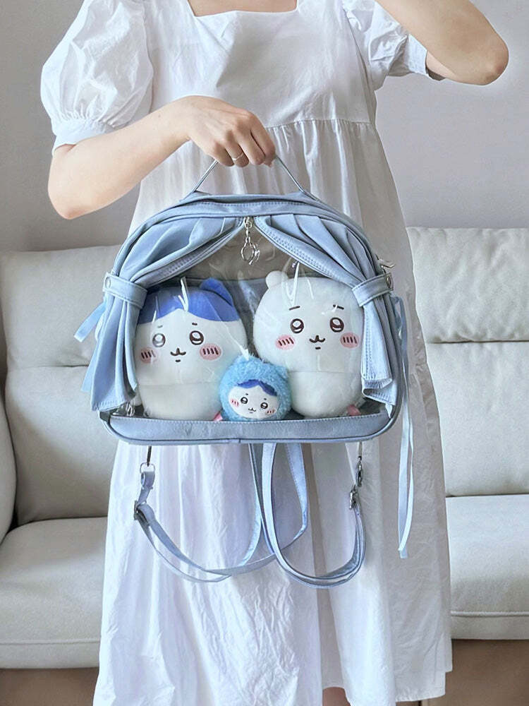 Theater Style Ita Backpack with Clear Window for Plushies and Pins Theater Style Ita Backpack with Clear Window for Plushies and Pins