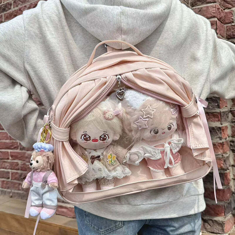 Theater Style Ita Backpack with Clear Window for Plushies and Pins Theater Style Ita Backpack with Clear Window for Plushies and Pins