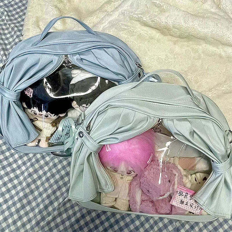 Theater Style Ita Backpack with Clear Window for Plushies and Pins Theater Style Ita Backpack with Clear Window for Plushies and Pins