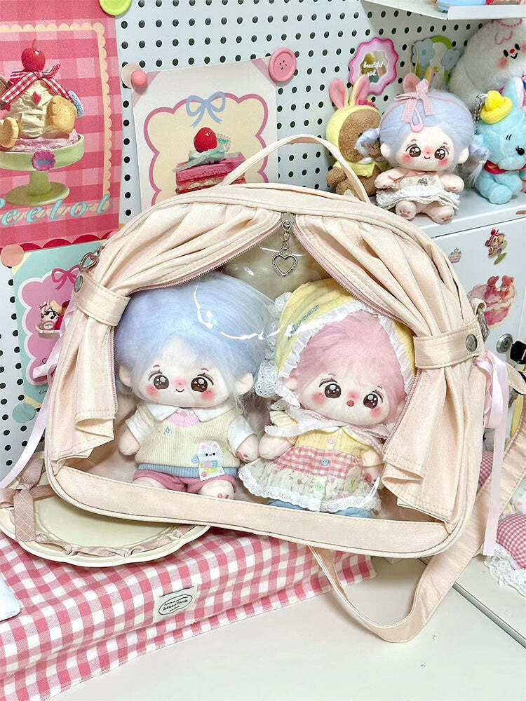 Theater Style Ita Backpack with Clear Window for Plushies and Pins Theater Style Ita Backpack with Clear Window for Plushies and Pins