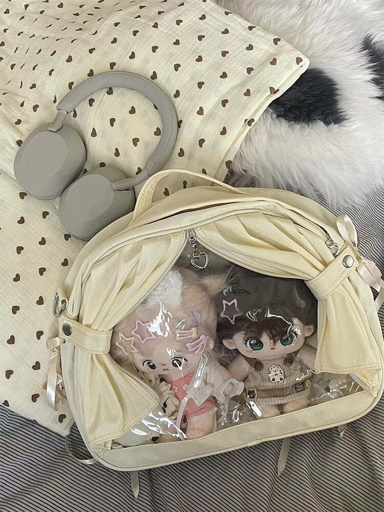 Theater Style Ita Backpack with Clear Window for Plushies and Pins Theater Style Ita Backpack with Clear Window for Plushies and Pins